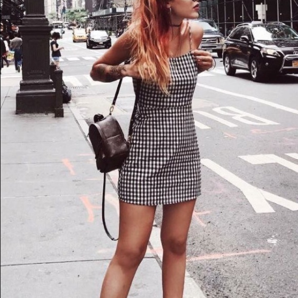 LAST ONE Plaid Gingham Mini Dress - Picture 3 of 7